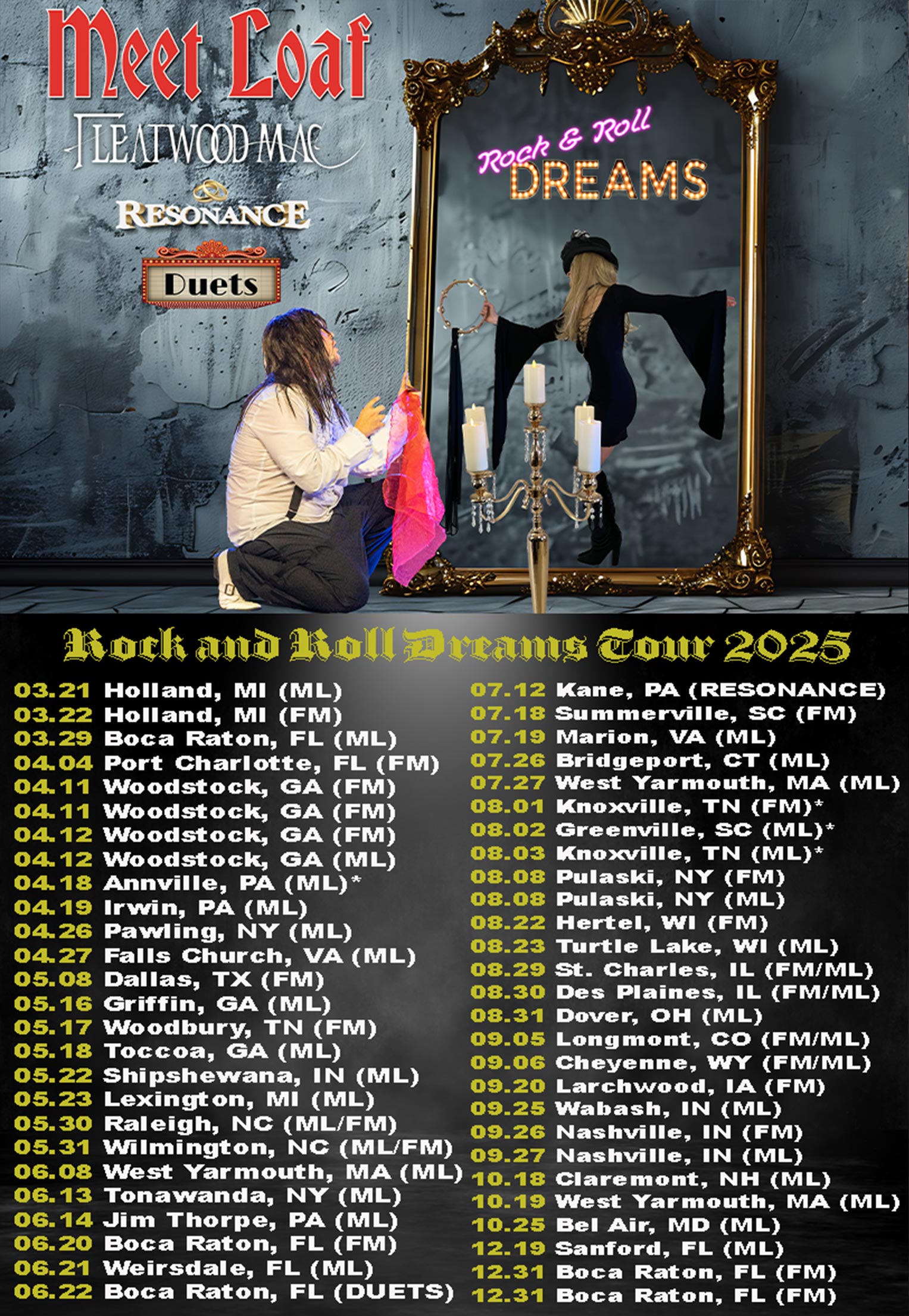 Rock and Roll Dreams Tour 2025 Jan 9 update